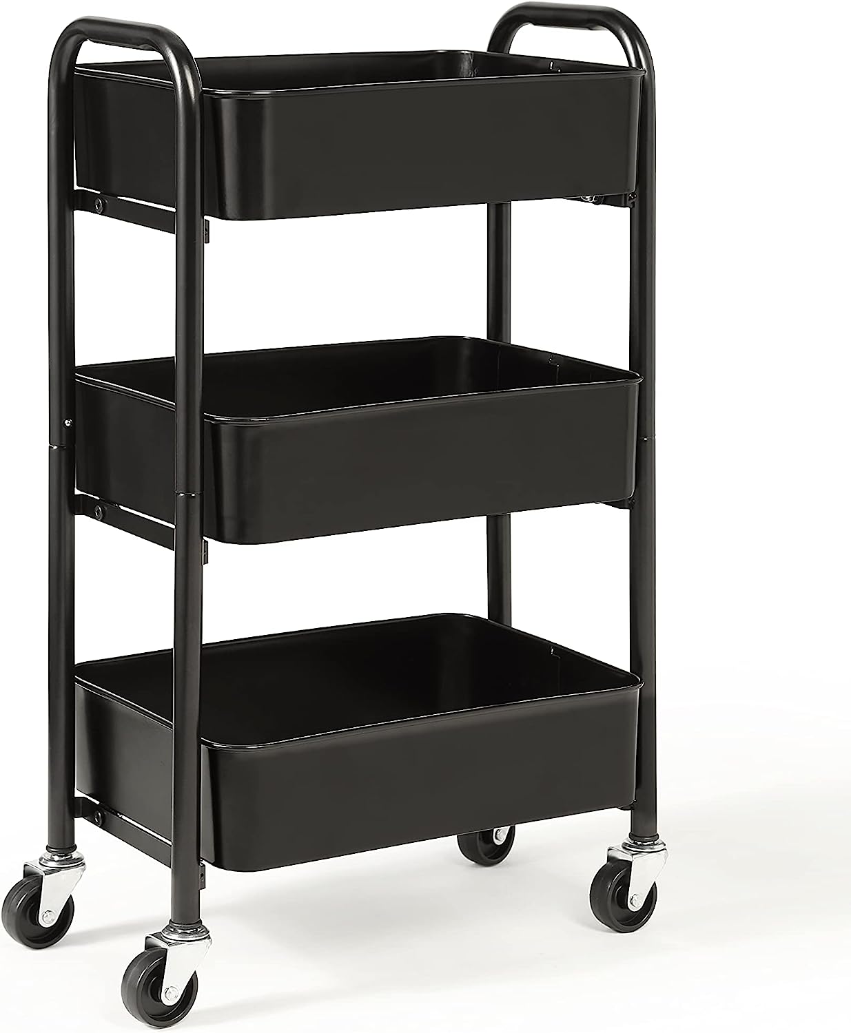 SunnyPoint 3-Tier Delicate Compact Rolling Metal Storage Organizer - Mobile Utility Cart Kitchen/Under Desk Cart with Caster Wheels (Turq, Compact (15.5" X 26.8" X 10.27")) - Image 2